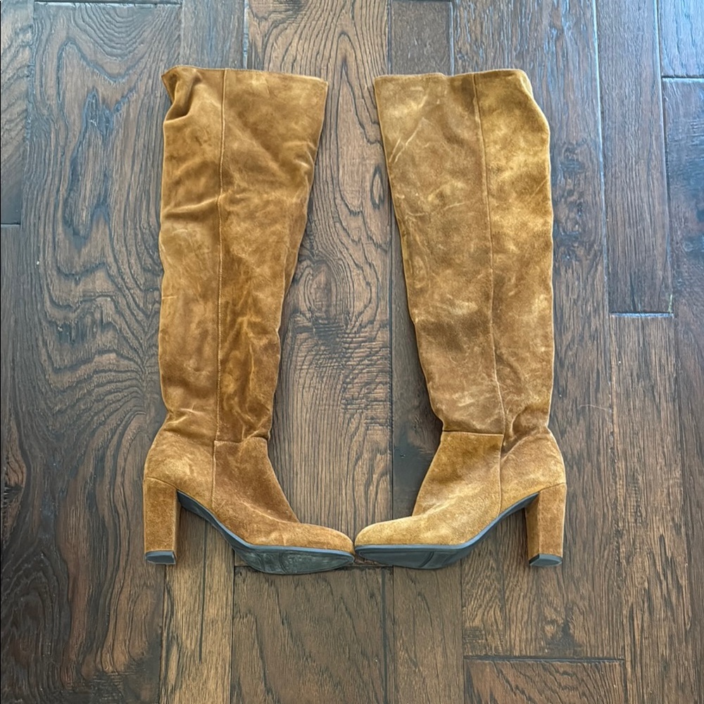Stylish Tan Suede Knee-High Boots